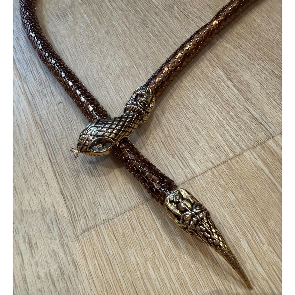Vintage DL Mesh Snake Belt or Necklace Rhinestone Eyes